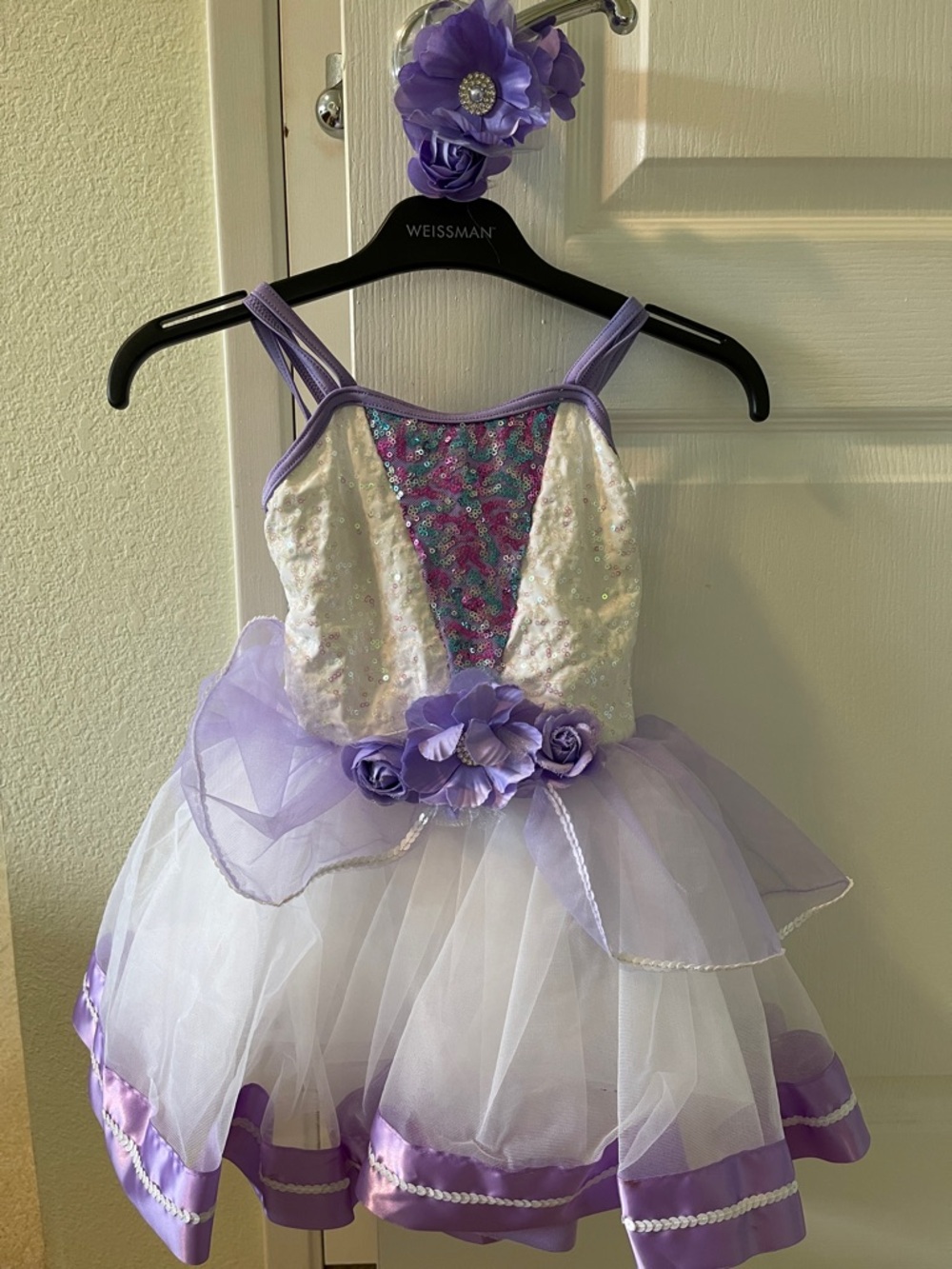 Weissman Girls Lavender Floral Tutu Costume Dress with Sequin Bodice - XSC